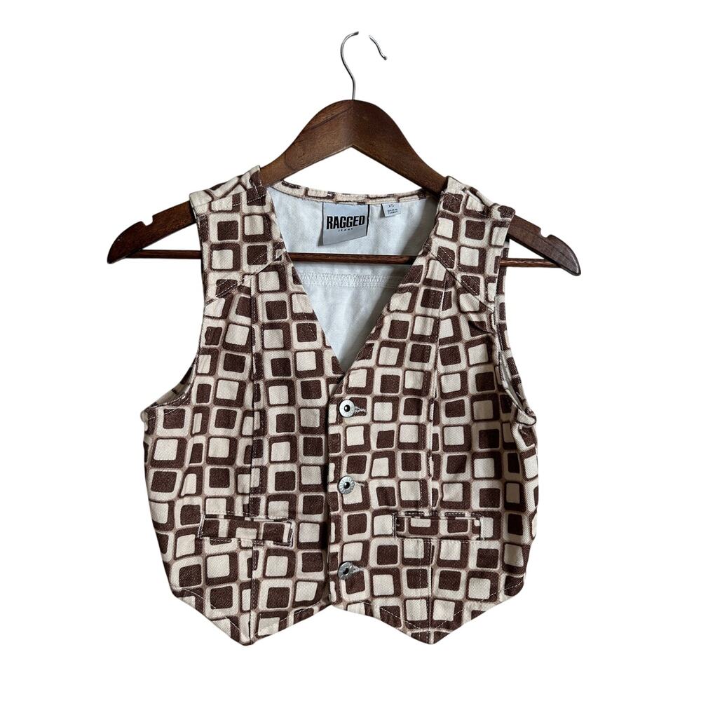 The Ragged Priest 70's Printed Vest size XS Retro Geometric